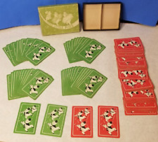 💥E.E. Fairchild THREE LITTLE PIGS 2 Playing Cards Set Swap COMPLT +Box DISNEY💥 picture