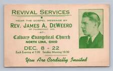 Reverend James DeWeerd NORTH LIMA Ohio Calvary Evangelical Church Cover 1940 picture