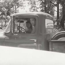 Vintage Snapshot Photo 1960s Man Driving Truck 1965 Classic Car picture