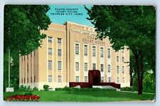 Charles City Iowa Postcard Floyd County Court House Exterior View Building 1940 picture