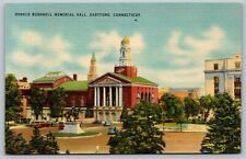1930s Horace Bushnell Memorial Hall Hartford Connecticut CT Linen Postcard A29 picture