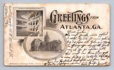 Greetings from ATLANTA Early Antique Multiview UDB Cover Trogen Switzerland 1905 picture