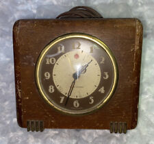 Vtg Seth Thomas Model ECHO-3E Art Deco Style Wood Case Alarm Clock PARTS REPAIR picture