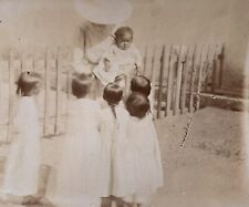 India Early 1900's Christian Missionary & Indian Children Original Antique Photo picture