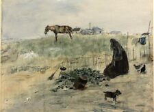 Dream-art Oil painting Jean-Francois-Raffaelli-The-Wasteland landscape handmade picture