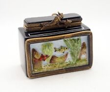 New French Limoges Trinket Box Amazing Fish Tank Aquarium with Colorful Fish picture