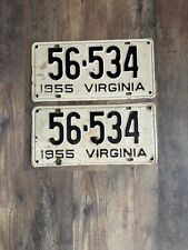 1955 Virginia License Plates(set) 56-534 Nice Originals DMV Cleared for YOM picture