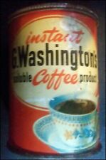 Vintage Washington's COFFEE Tin Can, George Washington, Morris Plains, NJ picture