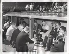 1956 Press Photo Yankees Manager Casey Stengel Press Conference Sports Writers picture