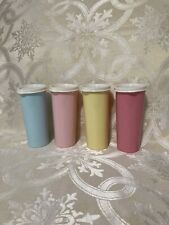 Brand New Tupperware Pastel Tumblers Straight Sided Cups 12oz.Set of 4 picture