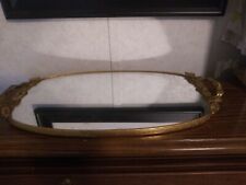Matson Signed Gold Gilt Ormolu Filigree Rose Vintage Oval Mirror Vanity Tray picture