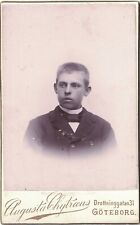 Cabinet Card 1800s Young Swedish Man Photo Augusta Chytræus Gothenburg Sweden picture