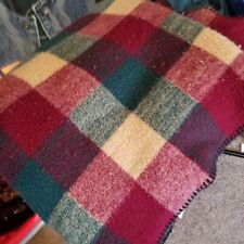 Biederlack of America Plaid Green Red Maroon Cozy Stadium Camping Blanket 58x48 picture