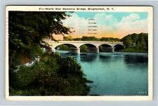 Binghamton NY-New York, World War Memorial Bridge c1928 Vintage Postcard picture