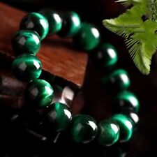 Natural green Tiger Eye Gemstone Round Beads Bracelet  14mm picture