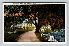 Detroit MI-Michigan, Picnicking, Belle Isle, Antique, Vintage Souvenir Postcard picture