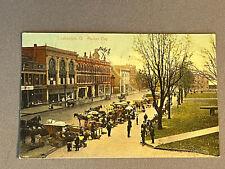 Ohio OH Coshocton, Market Day On Square, Horses, Wagons, Merchandise, PM 1909 picture
