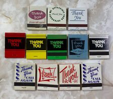 Vintage Thank You Matchbook Lot- 12pc Hospitality Call Again picture