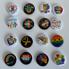 1 Lot 16 LGBT Gay Pride Rainbow Pride 1.5 Inch Pin Button  NEW picture