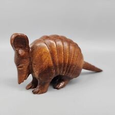 Vintage Armadillo Carving Wood Figurine Collectible MCM 3