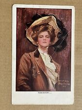 Postcard Philip Boileau Artist Signed Tomorrow Glamour Girl Hat Antique 1910 PC picture