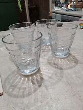 Set of 4 Longaberger Woven Traditions 12 Oz Clear Glass Tumblers Glasses USA picture