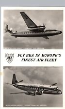 BRITISH EUROPEAN AIRWAYS fly bea real photo postcard rppc airplane advertising picture