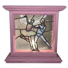 Leaded Stained Glass Ballerina Desk Table Lamp Night Light Pink Shabby Chic 7x7 picture
