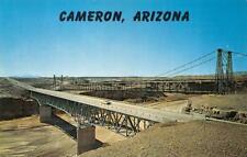 CAMERON, AZ Arizona   NEW HIGHWAY 89 & OLD SUSPENSION BRIDGES  c1960's Postcard picture