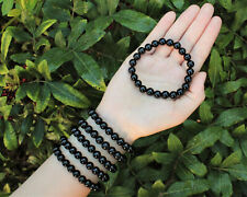 Black Obsidian Bead Bracelet: 8 mm Round Crystals (Obsidian Stretch Bracelet) picture