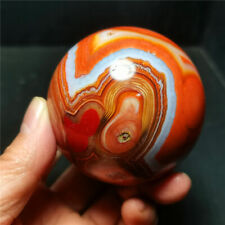 TOP 372.4G Natural Polished Red Banded Agate Crystal Sphere Ball Healing WD1137 picture
