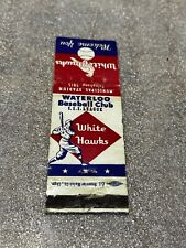 RARE 1948 Waterloo Iowa White Hawks Matchbook Baseball Schedule Vintage picture