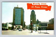 El Paso TX-Texas, Texas Street, Advertisement, Antique, Vintage Postcard picture