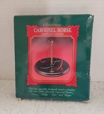 1989 Hallmark Keepsake Ornament Christmas Carousel Horse Display Stand in Box picture
