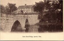 Ipswich Massachusetts~Green Street Bridge~Arched Stone Bridge~House @ Top~c1905 picture