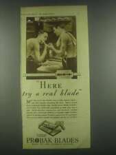 1931 Probak Blades Ad - Hear Try a Real Blade picture
