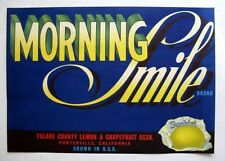 1940s Morning Smile Sunkist Lemon Crate Label picture