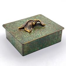 CARL SORENSEN 1930s Art Deco Modernist Bronze Verdigris trinket box signed picture