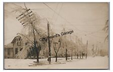 RPPC Broad Street Ice Storm CONNEAUT OH Ohio Real Photo Postcard picture
