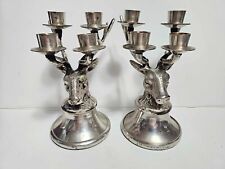 Two's Company Elk Deer Stag Candelabra Candle Holders Very Rare picture