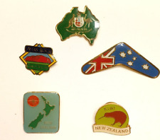 Vintage 1990s Australia & New Zealand Lapel Pins Lot Of 5, New Old Stock NOS picture