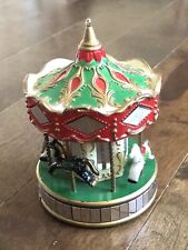 Vintage 1991 Noma Mirror Carousel 4 Horses Merry-Go-Round Ornament/Figurine 4” picture