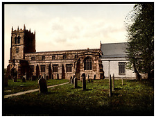 England. Kirkby Stephen. Church. Vintage photochrome by P.Z, photochrome Zurich picture