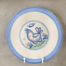 MA Hadley Pottery Hand Painted Folk Art Country Chicken Running Round Dish Plate picture