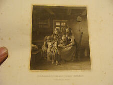 vintage SWISS Print: Die Grossmutter Mit Ihren Enkeln, Ch. Hoffmeister 1848 picture