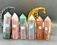 Natural colorful Ocean Jasper tower points crystals L@@K picture