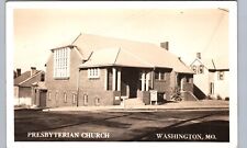 PRESBYTERIAN CHURCH washington mo real photo postcard rppc missouri LIGHT CREASE picture