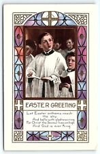 c1915 EASTER GREETING CHOIR BOYS WHITNEY MADE EMBOSSED UNPOSTED POSTCARD P3280 picture