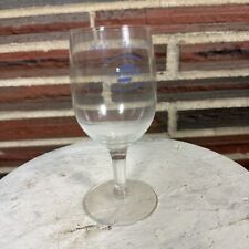 Vintage United Airlines Royal Hawaiian Drinking Glass Clear Blue Short Stem Wine picture