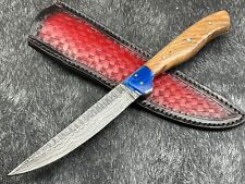 Custom handmade 11''Damascus steel Hunting Knife Bowie Knife W/Sheath BL-1756 picture